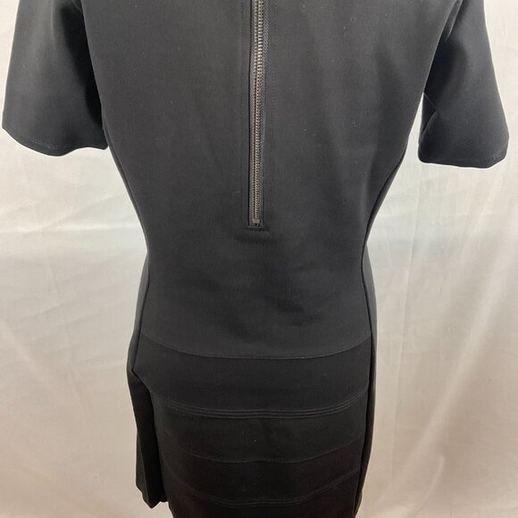 Maison Scotch The Little Black Dress 3 US 10 Short Sleeve Texture Stripe Detail - Picture 10 of 12